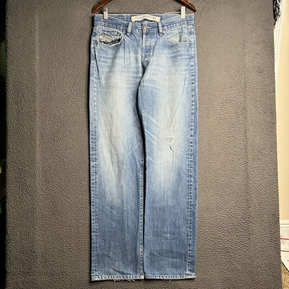 Diesel Kulter Jeans Mens 32x32 Light Wash Straight Leg Button Fly Made in Italy